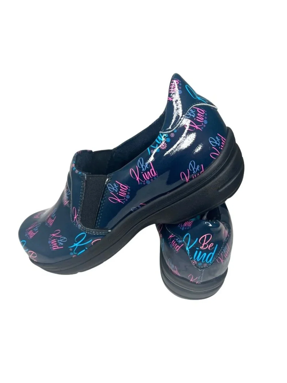 Easy Works Be Kind Clogs 6W Navy Pink Slip Resistant Nursing Comfort Shoes - Picture 12 of 14